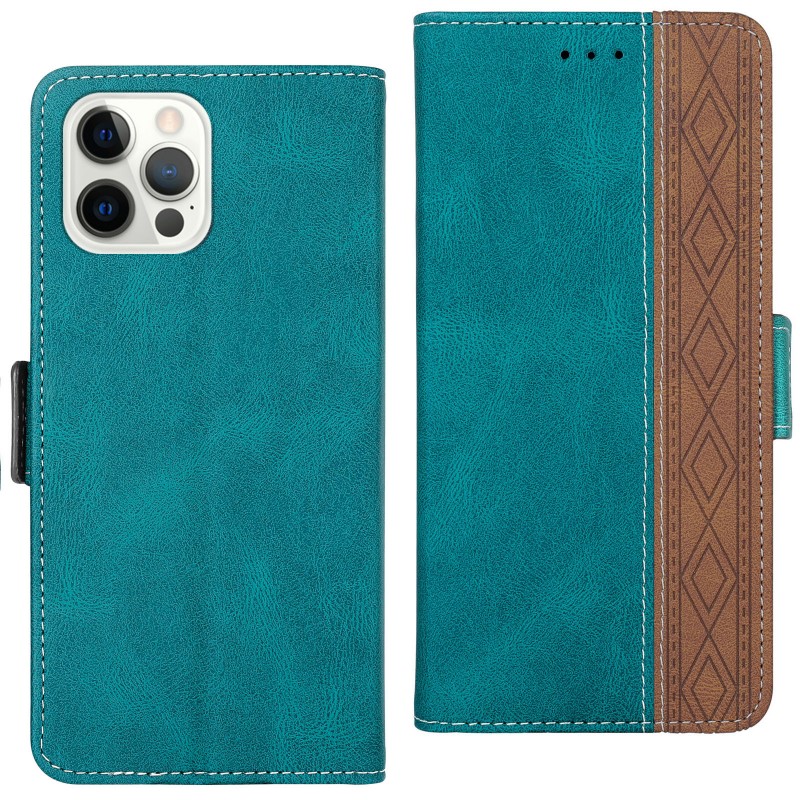 Business Splicing Mobile Phone Leather Case with Magnetic Flip Cover